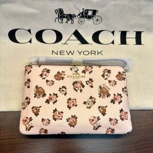 Coach Light Pink Floral Wristlet